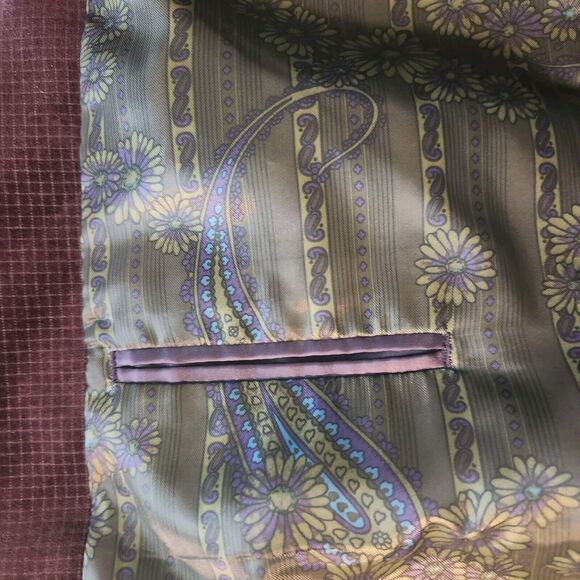 Tallia Mens Blazer Jacket Maroon Size Large Regular Double Vent Single Breasted - Picture 9 of 14